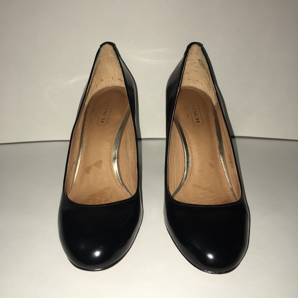 Coach Black real Leather Heels